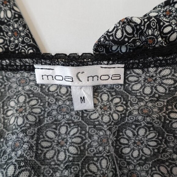 Moa Moa Womens Top Medium Black Babydoll Sheer Career Knit Statement Y2K NEW - Picture 4 of 10